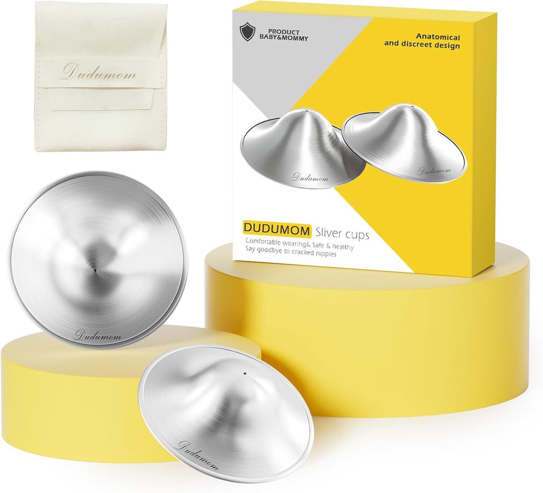 The Original Silver Nursing Cups - Pure 999 Silver Nipple Guards for Sore Nipple Relief, X-L