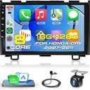 8-Core 4G+64G Android 13 Car Stereo for Honda CRV 2007-2011 with Wireless Carplay Android Auto 9" IPS Touchscreen Bluetooth Car Radio with DSP WiFi GPS Navigation Bluetooth 5.0 AHD