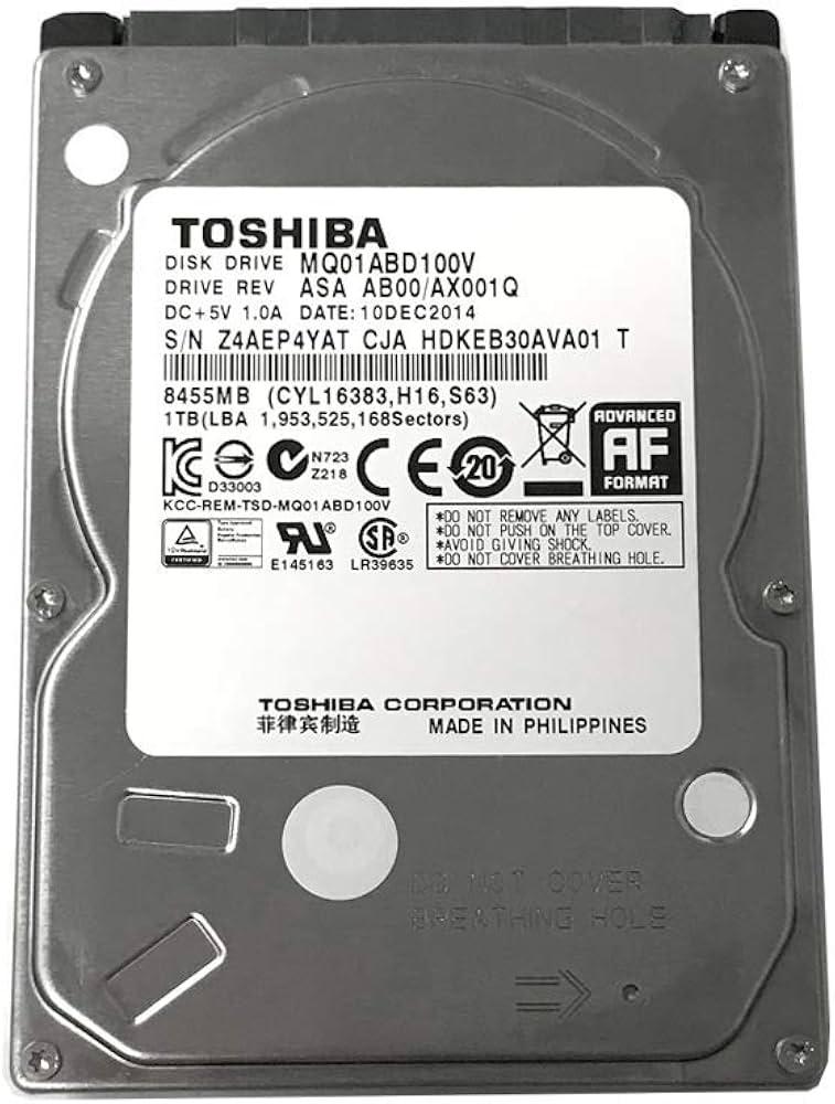 Toshiba 1TB 5400RPM 8MB Cache SATA 3.0Gb/s 2.5 inch Notebook Hard Drive (MQ01ABD100V)