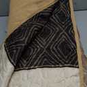 Cottolester Full Quilt Set 3 Pieces, Brown Striped Bedspread, Boho Plaid Bedding Set Soft Microfiber Quilt with 2 Pillow Shams 78"x90"