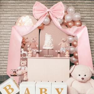 Large Bow Wedding/Party Decoration: Giant Satin Decorative Bows for Arch Wall, Bow Themed Room Decor for Bridal Wedding/Engagement/Party/Birthday/Baby Shower(Pink)