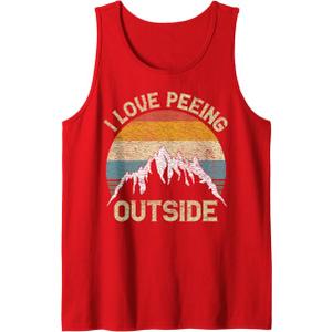 I Love Peeing Outside Funny Outdoor Camping Lover Hiking Tank Top L