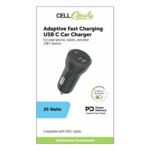 Cell Candy Adaptive Fast Charging USB C Car Charger 20W