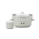 Crock-Pot Designer Series 7qt Slow Cooker with Bonus Little Dipper Mushroom: 4 Settings, Stoneware, Stainless Steel, Keep Warm
