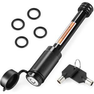 JUSTTOP Trailer Hitch Receiver Pin Lock,5/8" Dia 3-1/2" Long Pin Trailer Lock for Class III IV 2" and 2-1/2" Receiver,Tow Hitch Pin Lock with 4 Anti-Rattle Rubber O-Rings,for Trailer Truck Car Boat