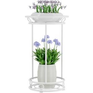 YIUKEA Plant Stand Indoor Outdoor - Metal Planter Holder Shelf Tall Tiered Flower Pot Display Organizer Rack for Garden, Patio, Living Room, Bathroom, Office (White)