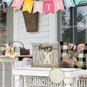 RABUSOFA Easter Pillow Covers 18x18 Inch Set of 4,Easter Decorations for Home Outdoor Decor Waterproof Buffalo Plaid Rabbit Gray Peeps Eggs Bunny Truck Spring Cushion Case for Sofa Couch