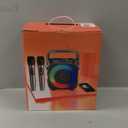 Karaoke Machine, Portable Bluetooth Speaker with 2 Wireless Microphones for Adults & Kids with Lights, Karaoke Microphone with PA System Supports USB/TF/FM/AUX for Home Party Home System Packages (Black)