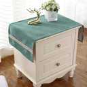 Utobanh Bedside Table Dustcover - Bedside Tabletop for Home Decoration - Bedside Tablecloth for Furniture Dcor - Rectangle15.735.4 Inch (Green)