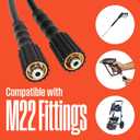 Westinghouse 50 ft PVC Pressure Washer Hose - 3400 Max PSI - For Gas and Electric Pressure Washers