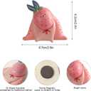 2.62.4 Inch Strawberry Bunny Cute Magnets for Refrigerator, Mini 3D Resin Fruit Animal Fridge Magnets, Fun Kitchen Accessories Office Whiteboard Cubicle Locker Decorations for Home (Pink)