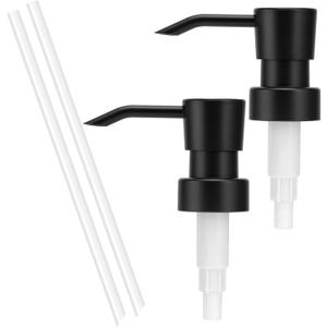 Soap Dispenser Pump Replacement for Standard 28/400 Thread Size Refill Dispenser Pump Head for Lotion Dish Soap Kitchen Bathroom Countertops,2 Pack(Black)