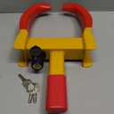 Tevlaphee Universal Wheel Lock Heavy Duty Security Trailer Wheel Lock Anti Theft Wheel Locks for Cars SUV Camper Motorcycle Trailer Great Deterrent Bright Color with 3 Keys (Red-Yellow)