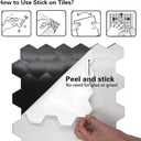 Kieacia 10 Sheet Peel and Stick Kitchen Backsplash Tiles, Ash Gold PVC Self-Adhesive Hexagonal Mosaic Tiles for Kitchen Bathroom Vanity Tabletop Fireplace