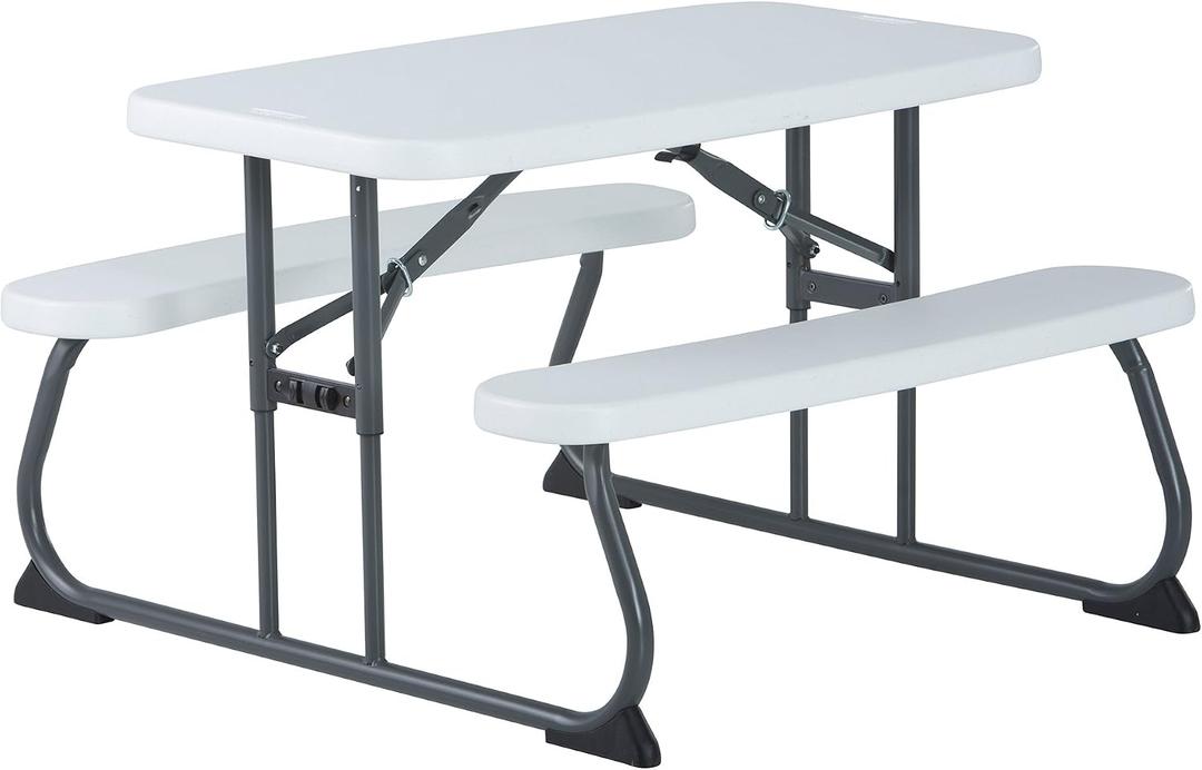 LIFETIME Kid's Picnic Table, White, 32.5 inches x 35.4 inches x 21 inches