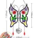 KY&BOSAM Butterfly Suncatchers Precious Grandmother Stained Glass for Windows Hangings Wind Chimes with Pressed Flower Wings and Heart Charm Birthday Gifts for Grandma Mother`s Days Christams