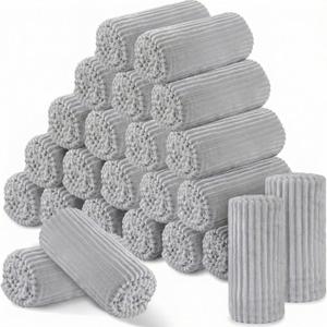 Buryeah 24 Pcs Flannel Throw Blanket Bulk 50 x 60 in Sleepover Blanket Outdoor Wedding Throw Lightweight, Oeko-tex Standard 100 Certified for Sofa Homeless Gifts (Light Gray)