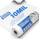 White Crawl Space Vapor Barrier, 10 Mil Vapor Barrier, 10' x 100', Heavy Duty Polyethylene Film, Thick Plastic Sheeting, Plastic Drop Cloth Covering for Crawlspace, Basement