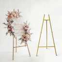 Ns Jymb Gold Easel Stand for Welcome Sign and Wedding Decor | Heavy duty metal floor easel for wedding sign, welcome board, poster, seating chart, baby shower and event display