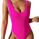 90s Trend One Piece Swimsuit Low Cut Sides Wide Straps High Legs for Women (Small, Navy)