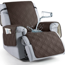 TAOCOCO 100% Waterproof Recliner Chair Covers, Non Slip Recliner Covers for Recliner Chair with Pocket, Washable Reclining Chair Cover Furniture Protector for Kids,Dogs(22'', Chocolate)