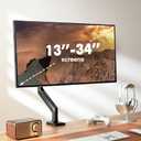 ErGear Single Monitor Arm for 13-34 inch Screens, Adjustable Gas Spring Monitor Mount Holds up to 22 lbs, Computer Monitor Stand with VESA Mount, C-Clamp & Grommet Base, Max VESA 100x100mm,