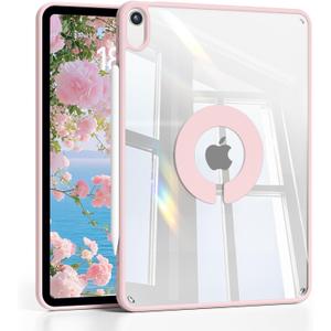 Magnetic Case for iPad mini 7 A17 Pro, iPad mini 7th/6th Generation Case(2024/2021) 8.3 inch Clear Back Cover,Slim&Light, Soft TPU Frame&Transparent Back,Military Grade Protective (Pink)