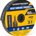haisstronica 3:1 Heat Shrink Tubing, Shrink Ratio Adhesive Lined Marine Grade Heat Shrink Tube for Home, Automotive and Industrial (Black) 65FT 1inch