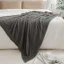 bearberry Super Soft Fluffy Throw Blanket Lightweight Cozy Warm Throw Blankets for Couch Bed Sofa All Season (Dark Grey, 50x60)
