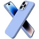 ORNARTO Compatible with iPhone 14 Pro Max Case 6.7, Slim Liquid Silicone 3 Layers Full Covered Soft Gel Rubber Phone Case Protective Cover with Microfiber Lining 6.7 inch-Light Blue