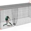 8x8x20 /10x10x35/12x12x55ft Heavy Duty Enclosed Batting Cage Net With Door, Only Net, No Poles and Frame, Professional Softball Baseball Nets for Batting and Pitching, Batting Cages for Backyard