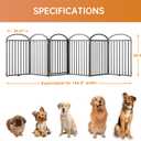 SNUOWU 6 Panels Full Matel Freestanding Dog Gates with Door, 144"Extra Wide 36"Tall Free-Standing Dog Pet Gate for Indoor & Outdoor. Foldable Pet Fences for Doorways, House, Stairs, Porch, Deck, Yard