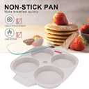 Egg Pan, Egg Frying Pan with Lid Nonstick 4 Cups Pancake Pan Fried Egg Pan for Breakfast, Gas Stove & Induction Compatible (White)