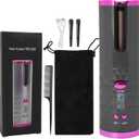 ZJchao Automatic Curling Iron, Cordless Hair Curler Iron with LCD Temperature Display Timer, 3 Adjustable Temperature Portable USB Fast Heating Auto Curler for Hair Styling(#1)