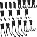 18PCS Black Slatwall Hooks, Garage Slatwall Accessories, Multi Size Slat Wall Accessory, Utility Hooks for Slatwall