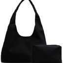 Hobo Bags for Women, Canvas Slouchy Shoulder Bag Tote Bag for Women