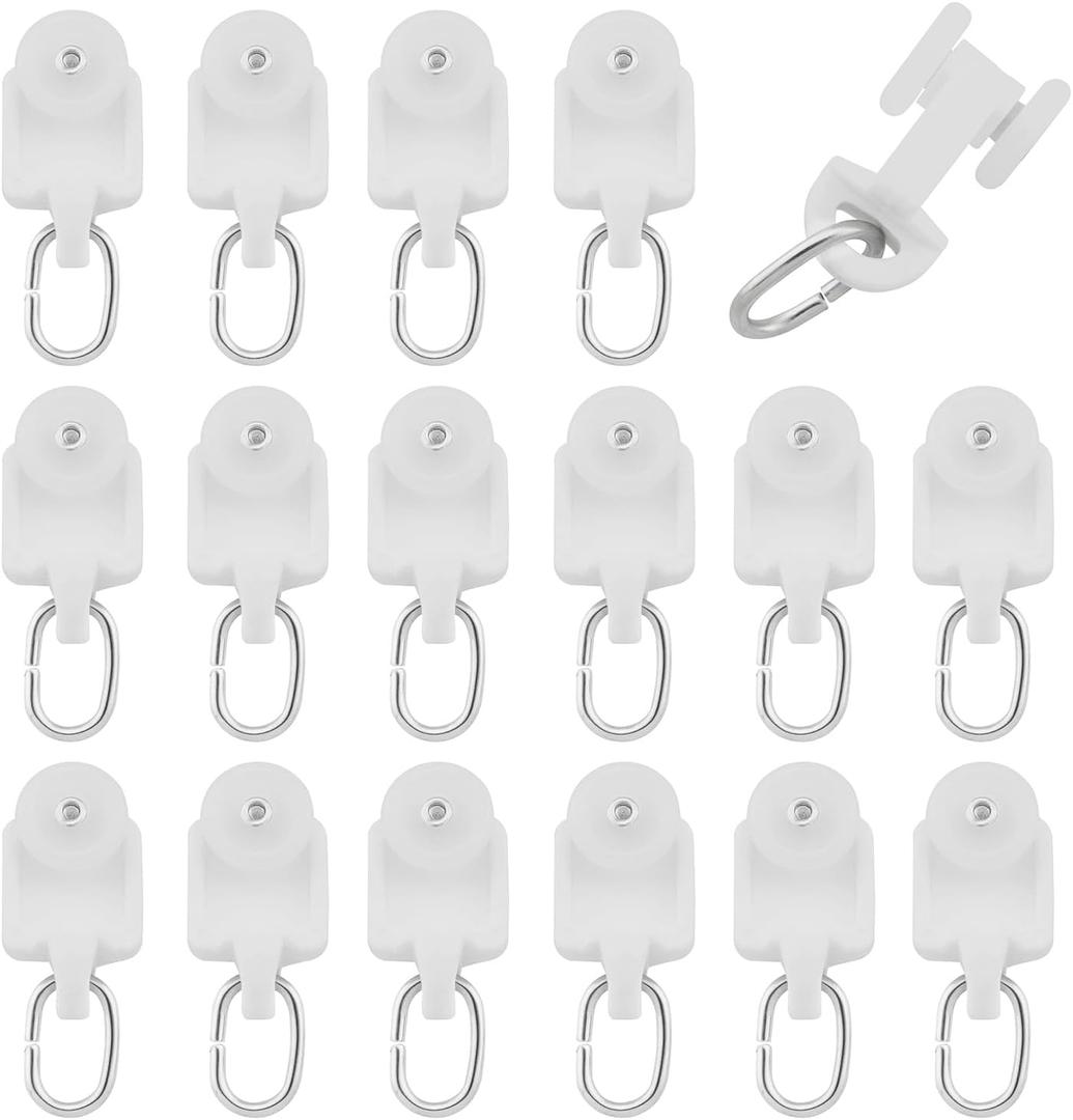 50PCS Curtain Glider Hooks, Track Rail Runner, Mute Wheel Rollers, Ball Pulley Windows Shower Curtain Tracks, Ceiling Glider