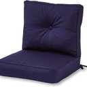 Greendale Home Fashions Outdoor Sunbrella Premium Deep Seat Cushion, 2 Piece Set, Canvas Navy