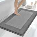 Bathroom Rugs 30" x 46", Non-Slip Extra Soft Absorbent Bath Rugs, Machine Washable Quick Dry Bath Mats for Bathroom Floor, Shower, Bathtub and Sink, Grey & Dark Grey
