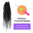 Boho Crochet Passion Twist Hair Pre looped, 12 Inch Goddess Passion Twist Crochet Hair with Curly Ends 8 Packs Natural Black Pre-twisted Bohemian Crochet Braids (8 PCS/88 STRANDS, 1B)