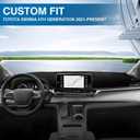 KUST Black Dash Cover for Toyota Sienna 2021-2024 2025 2026 (with HUD) (Not fit for 2026 Sienna Without HUD) Non-Slip Dashboard Cover Polyester Accessories for Sienna Custom Fit Dash Mat No Glare