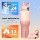 SENDESTAR Water Bottle,Wide Mouth Stainless Steel Vacuum Insulated Double Wall Keep Liquids Cold or Hot All Day,Sweat Proof Sport Design,Fit Car Cup Holder,Buling Pink Gradient,40 Ounces