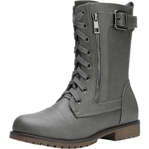 DREAM PAIRS Women's Mission Drivers Boots (9, Grey)