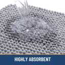 Arotive Bathroom Rugs 30" x 20", Ultra Soft Absorbent Chenille Bath Rugs, Non-Slip Rubber Backing, Machine Washable Bath Mats for Bathroom Floor, Tub and Shower, Home Decor Accessories, Grey