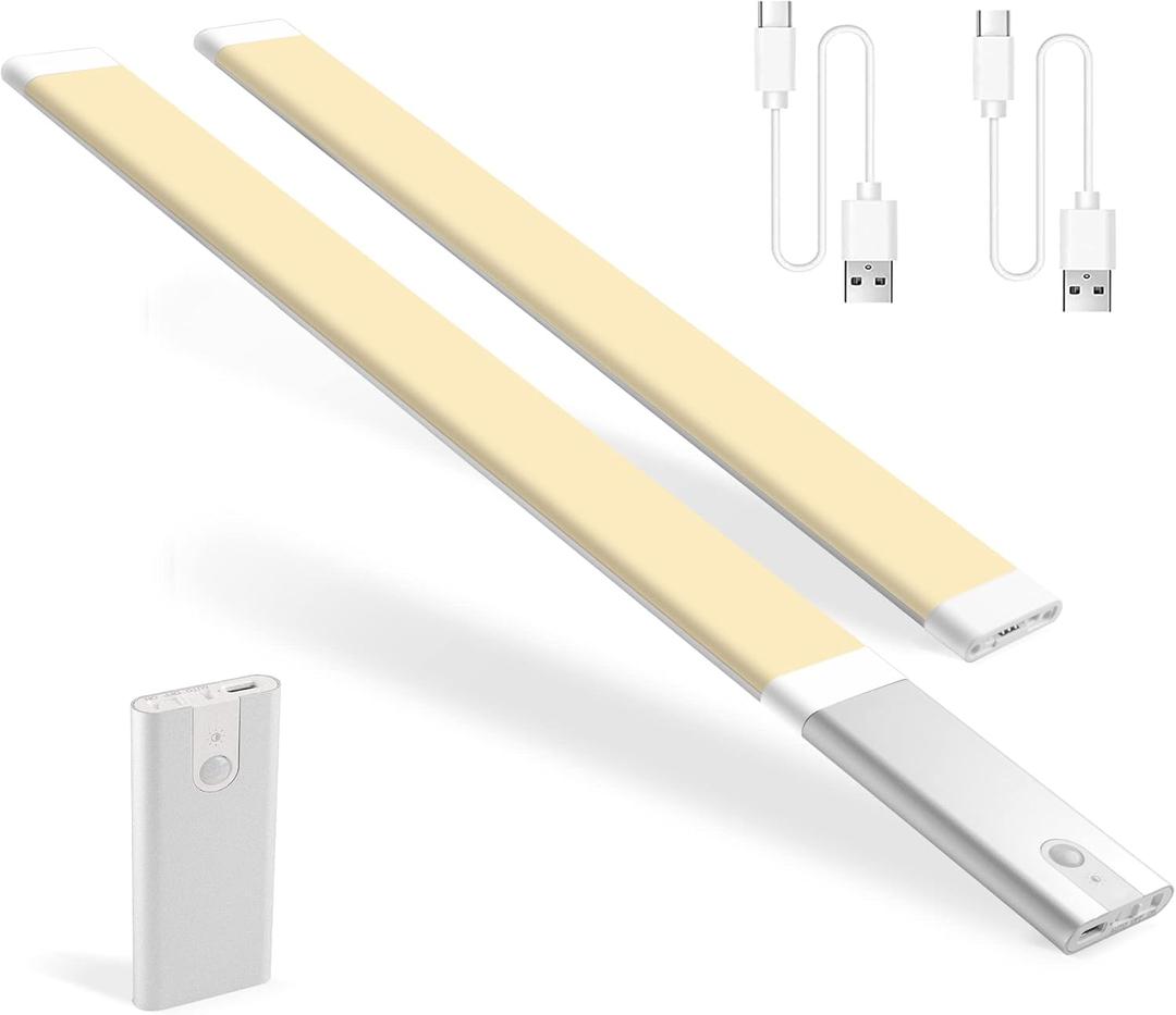 Svarog 2 Packs Motion Sensor Light Indoor,20"/ 50cm Under Cabinet Light,3000K LED Closet Lights,Motion Sensor Night Light for Bedroom,Kitchen,Hallway,Closet,Cabinet,Cupboard (2Pack Warm White)