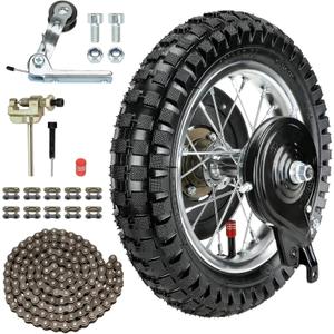12-1/2 x 2.75 12.5x2.75 Rear Wheel Assembly Replacement for Razor MX350 MX400 Dirt Rocket with Knobby Street Tire Rim Inner Tube 25H 132 Link Dirt Bike Part