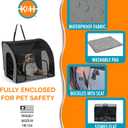 K&H Pet Products Enclosed Large Dog Car Seat, Travel Safety Carrier, Dog Travel Car Seat, Soft-Sided Covered Pet Carrier, Washable Pad, Multiple Entrances, Mesh Windows - Large 29.5 X 22 X 25.5in