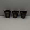 AVLA 3 Pack Galvanized Bucket, Rustic Farmhouse Metal Flower Vase, Vintage Plant Pot, Decorative Tin Pails with Handles for Wedding Decorations, Centerpieces, Home Decor, Garden Planter, 5.7 Inch