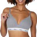 Hanes Women's Originals Full Coverage Contour Wireless Stretch Cotton T-Shirt Bra (Gray, M)