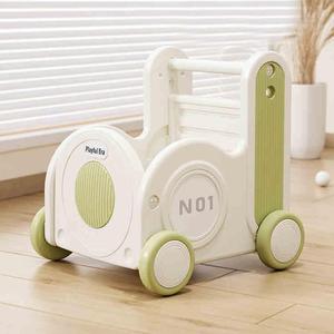 Children's Train Toy Box,Cart for Toddlers 1-3 with Wheels, Drawstring, and Handle for Riding, Walking, Towing, and Storage. Load Capacity 170LBS Great Gift for Toddler Boys and Girls(Train-Green)